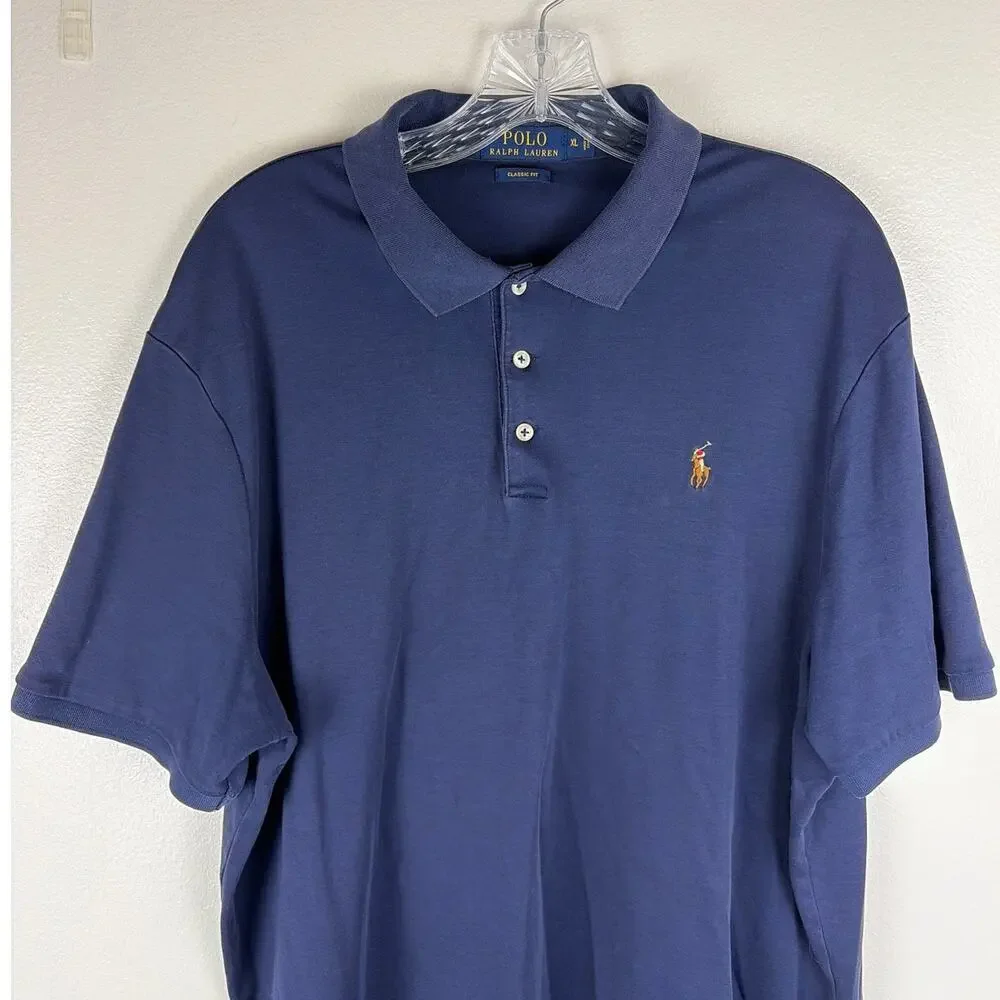 Polo Ralph Lauren Mens Soft Touch Polo Shirt Size‎ XL Classic Fit Blue